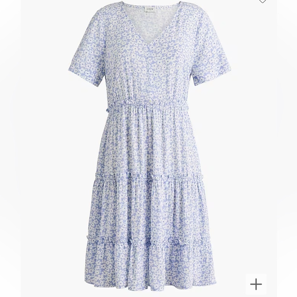 J crew V-neck ruffle tiered mini dress